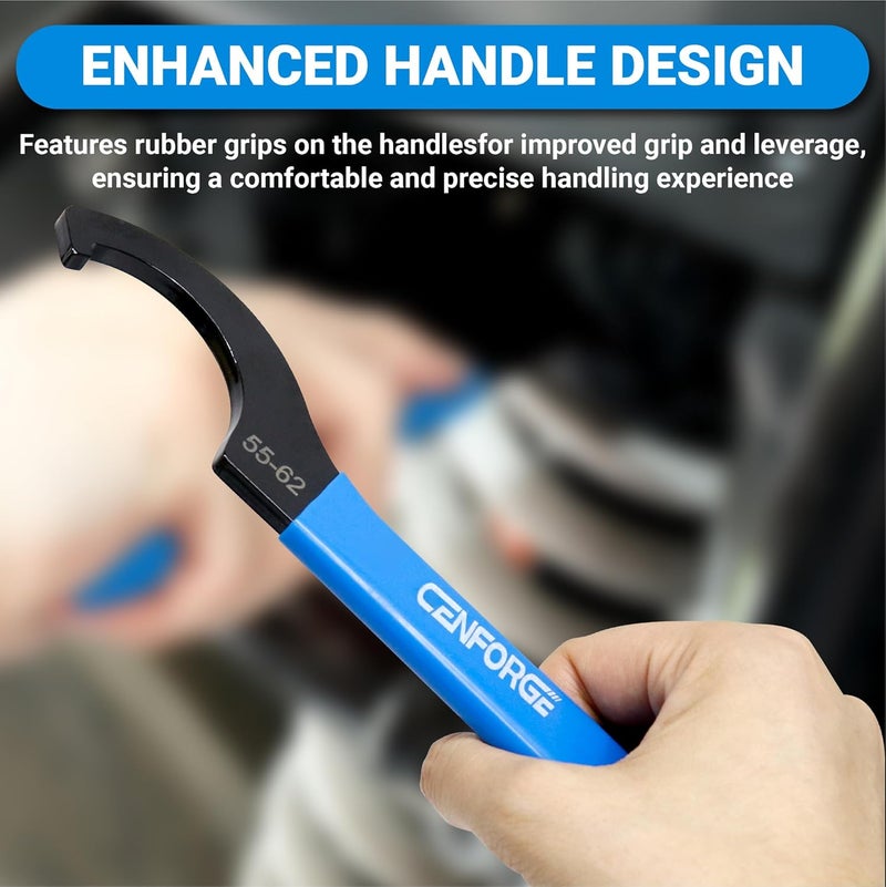 CENFORGE Cenfoge Double-ended Coilover Adjustment Spanner Wrench Set, 5-PC. Fit Coilovers Shocks with Nut OD 22-26mm, 28-32mm, 34-36mm, 38-42mm, 45-52mm, 55-62mm, 68-72mm, 78-85mm, 90-95mm, 100-110mm - Image 3